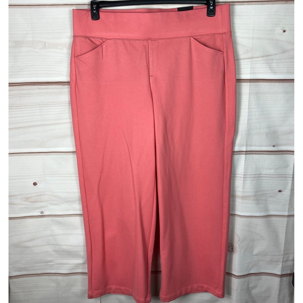 Torrid Studio Pants Womens 2 2X Orange Wide Leg Ponte Knit Pull On Pockets Pixie